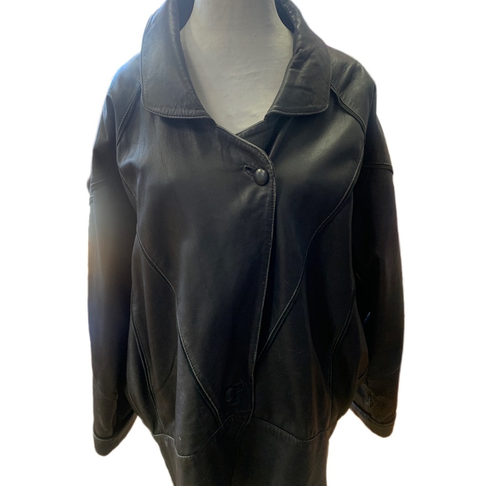 Late 80s Early 90s Vintage Hip Hop Urban Fresh Prince Era Black Leather Coat